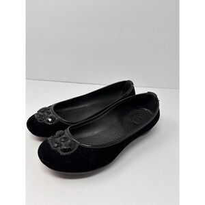 Crocs velvet feel black ballet flats with gems black ladies 8